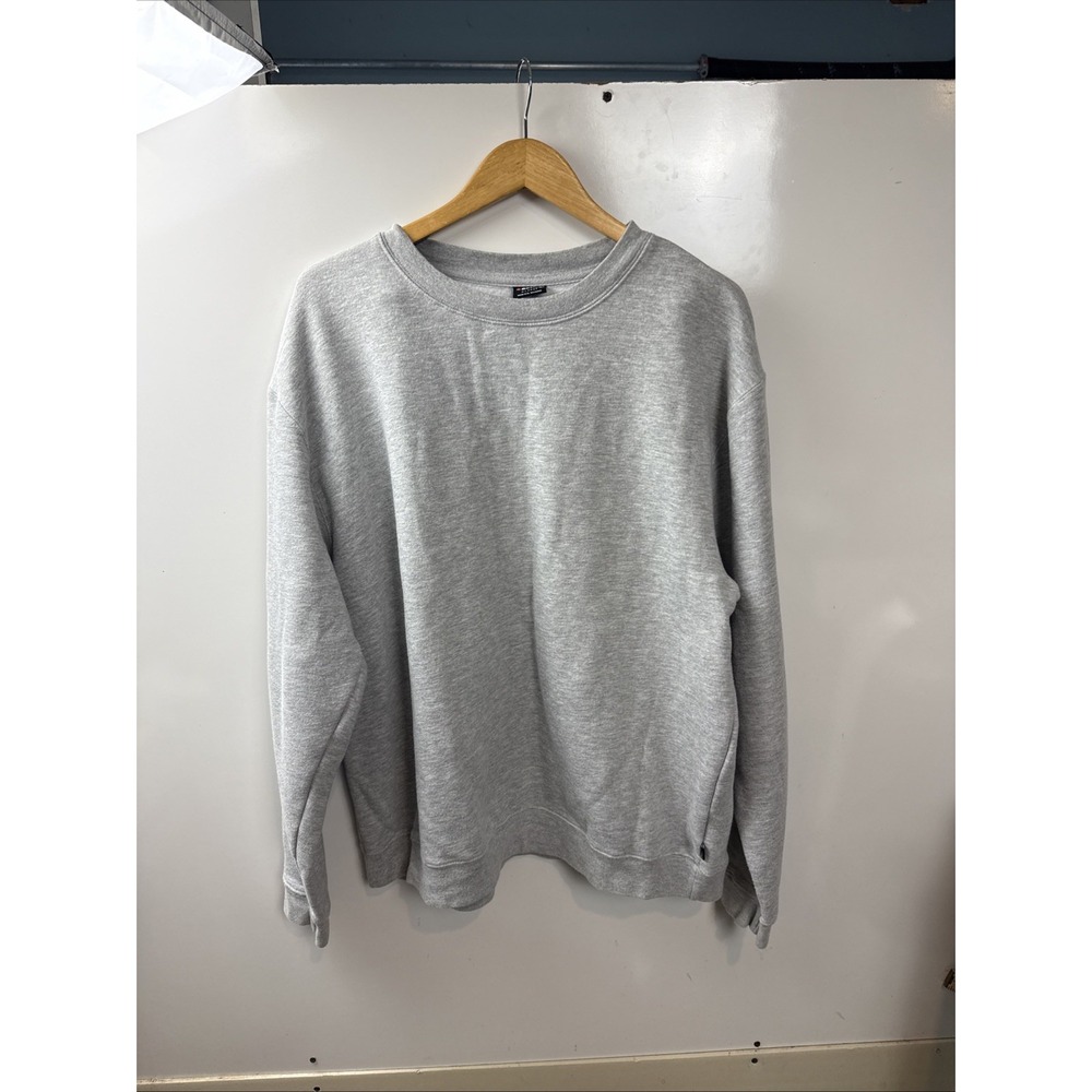 Active  Men's XL Gray Cotton Blend Sweater Crew Neck Pullover Plain